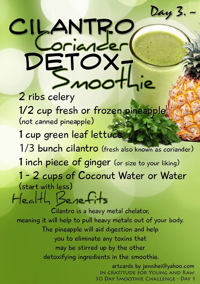 smoothie recipes challenge detox raw smoothies cleanse young november juice diet youngandraw healthy drinks water days coconut recipe cilantro coriander