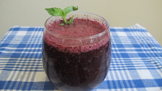 Cherry Wild Blueberry Basil Smoothie