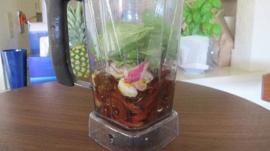 Ingredients for Raw Vegan Pizza Sauce in Vitamix