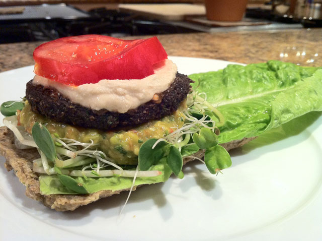 Putting Together Raw Vegan Burger