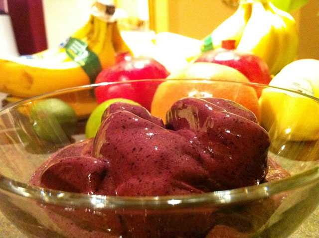 Raw Vegan Blueberry Carob Gelato