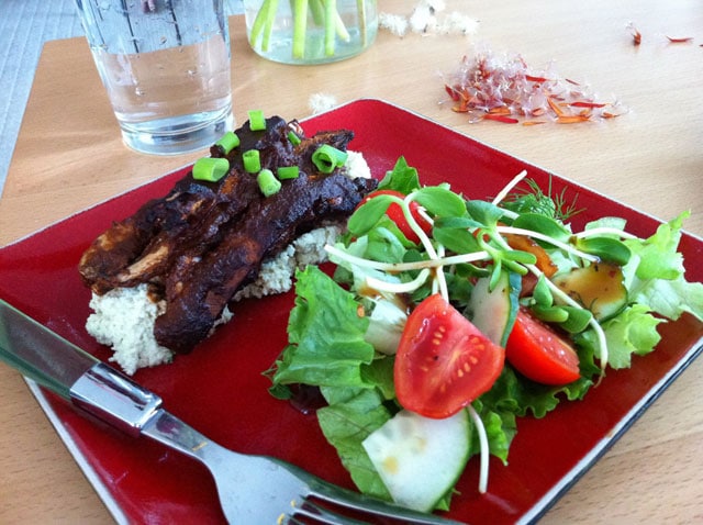 Raw Vegan Marinated Portobello Steak Dinner