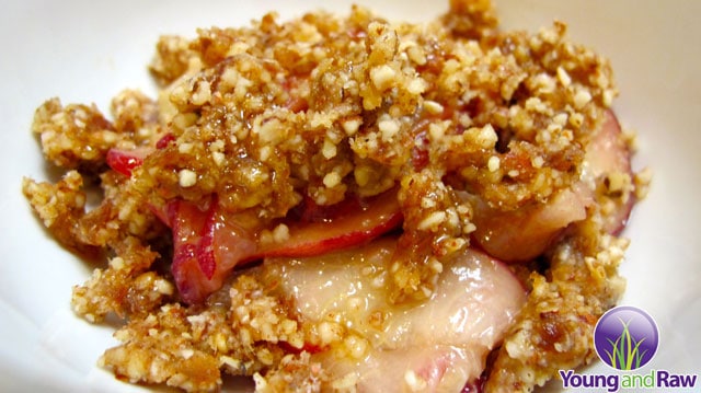 Raw Vegan Peach Cobbler Dessert