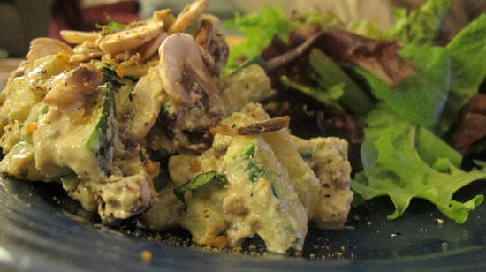 Raw Vegan Zucchini Penne Pasta with Alfredo Sauce