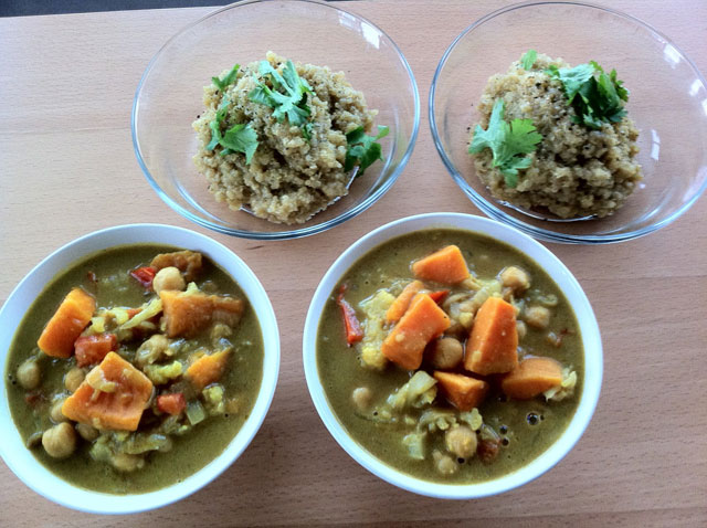 Yellow Curry with Sweet Potato and Quinoa